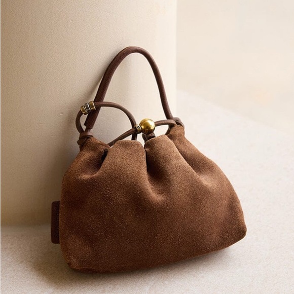 Songmont Sandal Brown Suede Lucky Pouch Charm - Picture 3 of 9